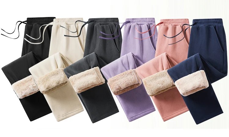YJKVUR Unisex 2026 Winter New Oversize Pants Men Women Warm Fleece Liner Drawstring Trousers Casual Comfortable Gym Sweatpants