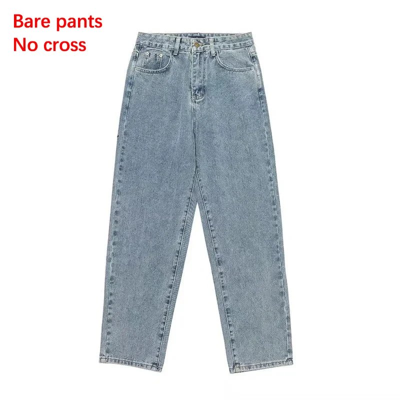 Prints Jeans Men 2023 New Streetwear Baggy Wide Leg Jeans Korean Fashion Drapes Straight Casual Loose Denim Cargo Pants