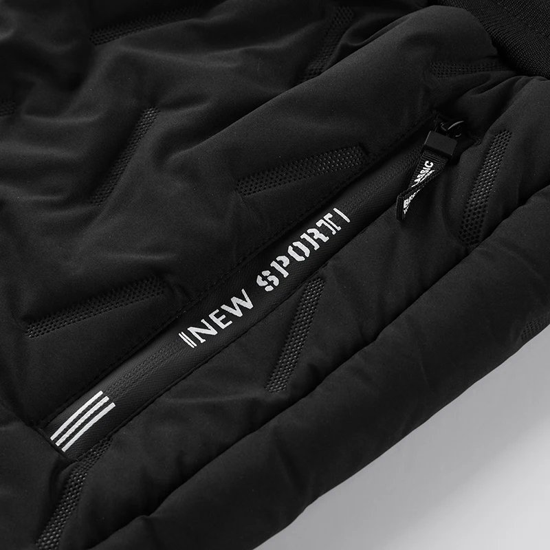 Winter Zip Pockets Thicken Fleece Sweatpants Men Jogger Black Down Sport Warm Pants Male Water Proof Thermal Trousers