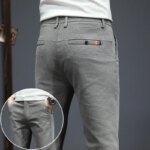 Autumn Winter New Men's Casual Pants Korean Fashion Stretch Straight Slim Fit Trousers High Quality Sweatpants Solid Color Male