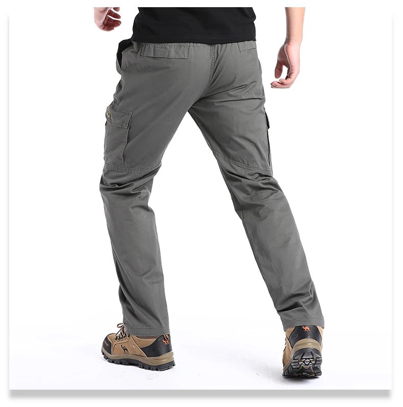 Plus Size Men's Cargo Pants Casual Loose Multi Pocket High Quality Cotton Pants Long Trousers Mens Jogger Pants 5XL 6XL