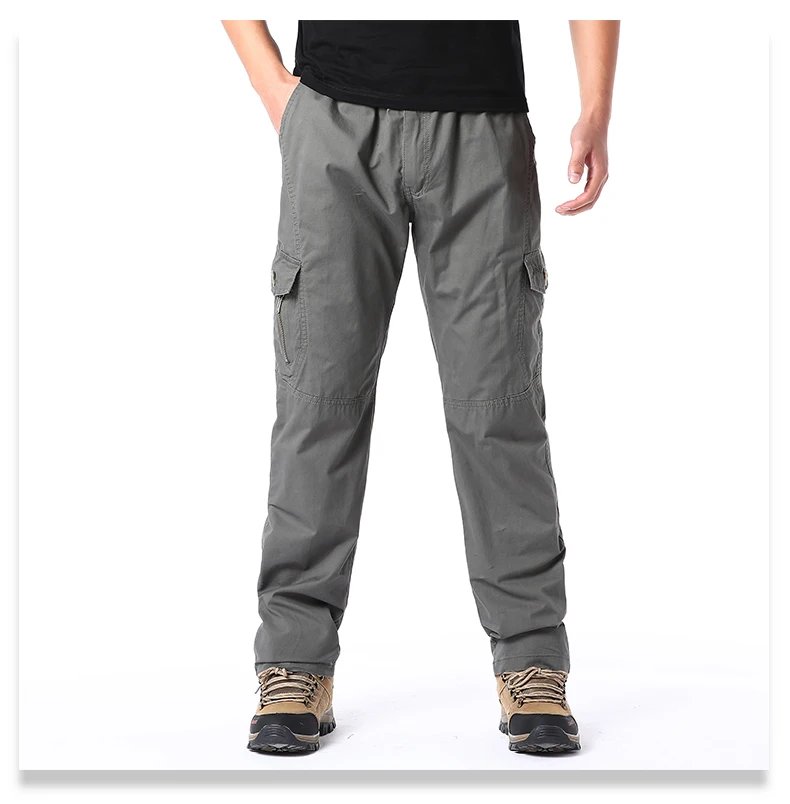 Plus Size Men's Cargo Pants Casual Loose Multi Pocket High Quality Cotton Pants Long Trousers Mens Jogger Pants 5XL 6XL