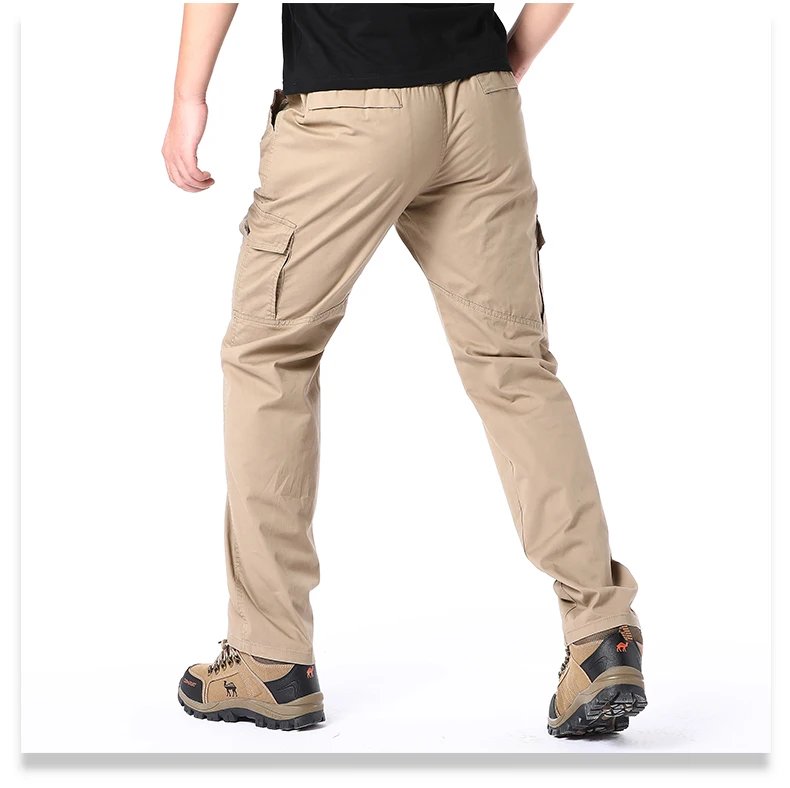 Plus Size Men's Cargo Pants Casual Loose Multi Pocket High Quality Cotton Pants Long Trousers Mens Jogger Pants 5XL 6XL