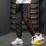 Men's down Pants Thiened Winter Outerwear Warm Long Trousers Du down Cold Resistance Cotton Pants Leisure Casual Sports