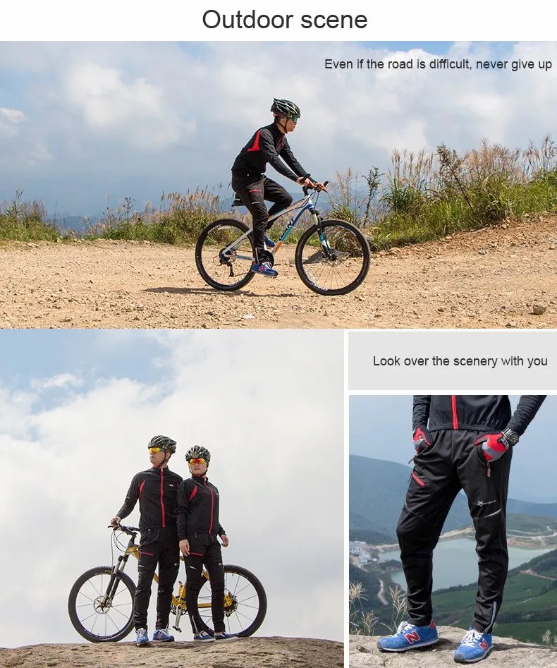 ROCKBROS Thermal Warm Cycling Pants Windproof Waterproof Winter Autumn Keep Warm Bike Long Trousers Sport MTB Road Bicycle Pants