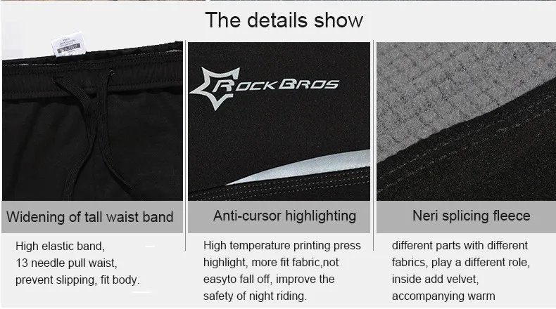 ROCKBROS Thermal Warm Cycling Pants Windproof Waterproof Winter Autumn Keep Warm Bike Long Trousers Sport MTB Road Bicycle Pants