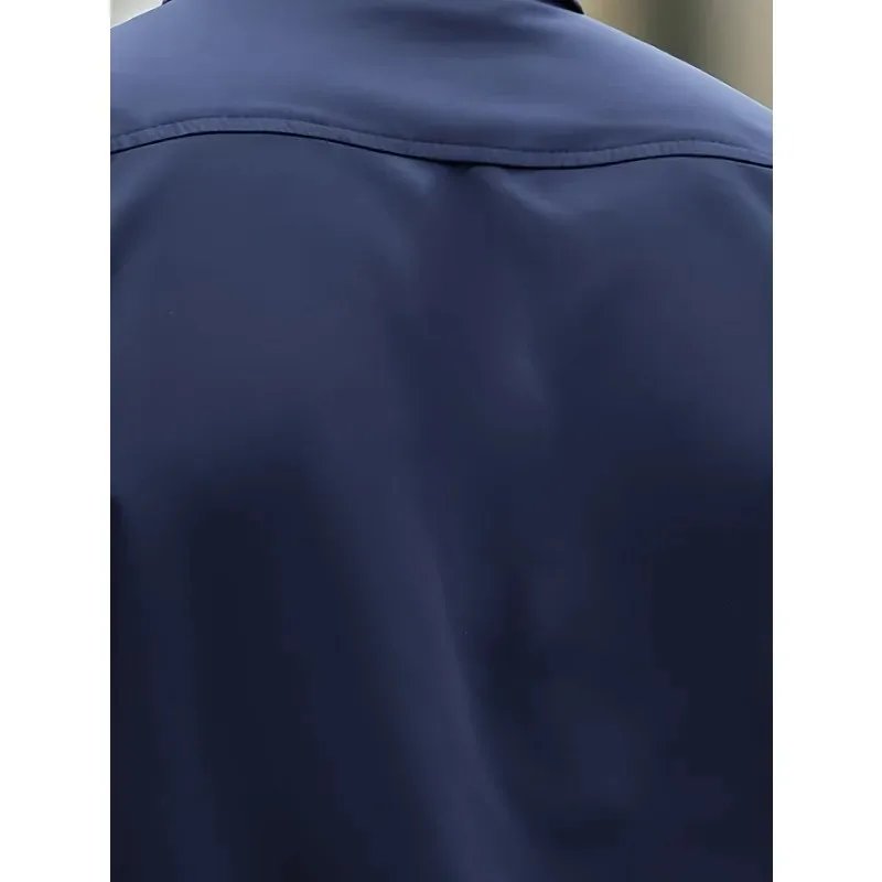 FGKKS Men Casual White Shirt Brand Fashion Solid Color Long Sleeve Elastic Fabric Male Business Dress Shirt