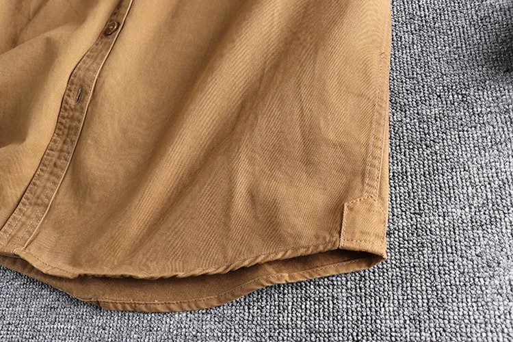 Autumn new 204 khaki retro wash solid color work shirt men's three-dimensional pocket trend loose jacket