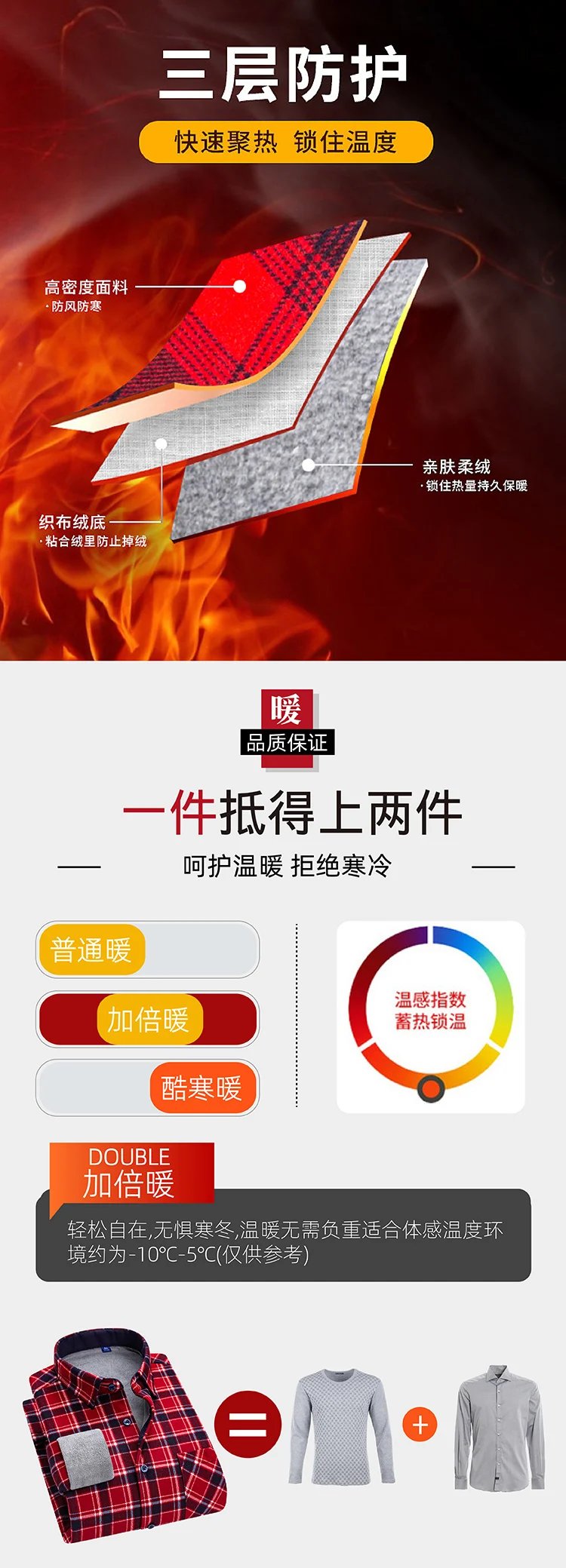 Autumn Winter Thicken Fleece Shirts For Men Business Plaid Shirt Long Sleeve Warm Clothes Male Single Pocket Classic Check Shirt