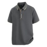 Plus Size 7XL 8XL Summer Elegant T Shirt Men Short Sleeve Turn Down Collar 95% Cotton Soft Solid Color Tops Tee Men T-shirt