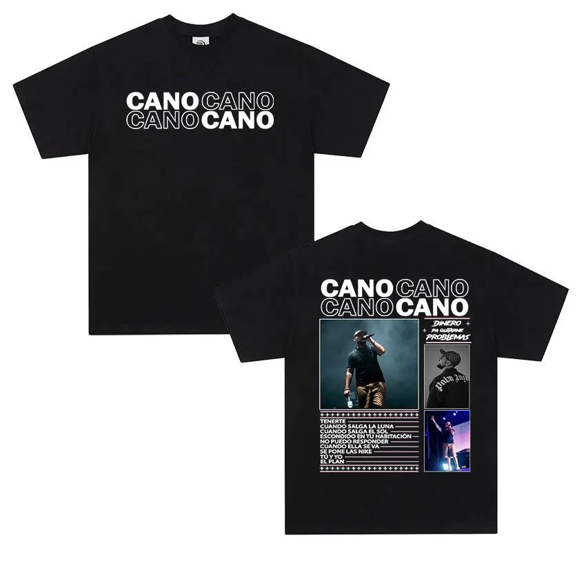 Rapper Cano Triana Tour 2025 Graphic T shirt Men's Hip Hop punk Short sleeve T-shirt Oversized Unisex cotton T Shirts streetwear