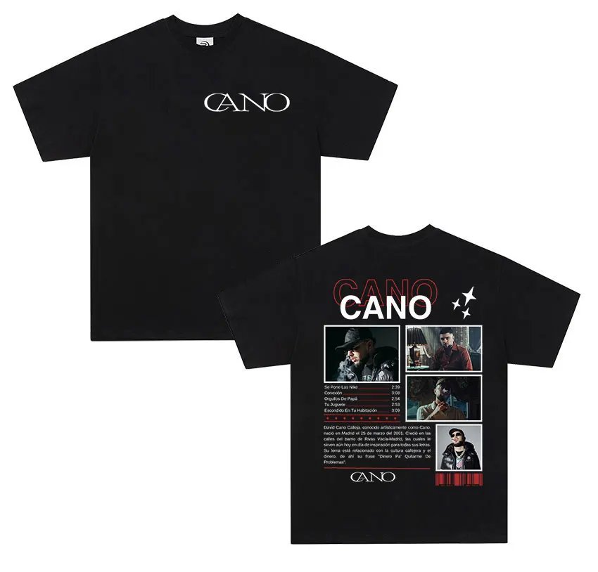 Rapper Cano Triana Tour 2025 Graphic T shirt Men's Hip Hop punk Short sleeve T-shirt Oversized Unisex cotton T Shirts streetwear