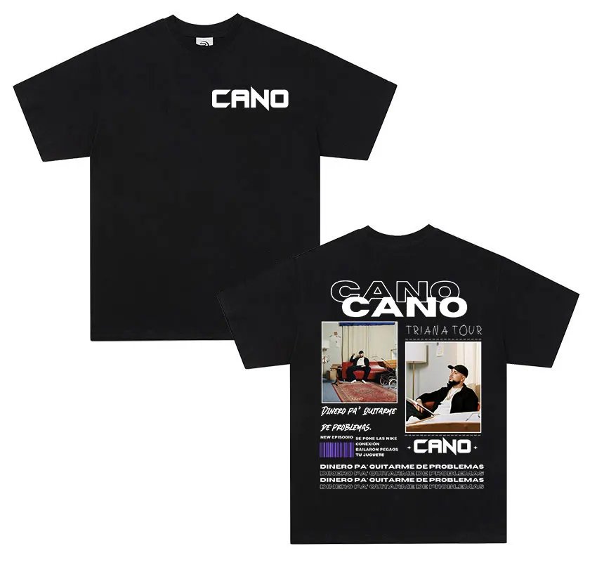 Rapper Cano Triana Tour 2025 Graphic T shirt Men's Hip Hop punk Short sleeve T-shirt Oversized Unisex cotton T Shirts streetwear