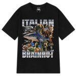 Italian Brainrot Tralalero Tralala Tung Tung Tung Sahur Bombardiro Crocodilo Funny Meme T-shirt Men Women Fashion Loose T Shirts