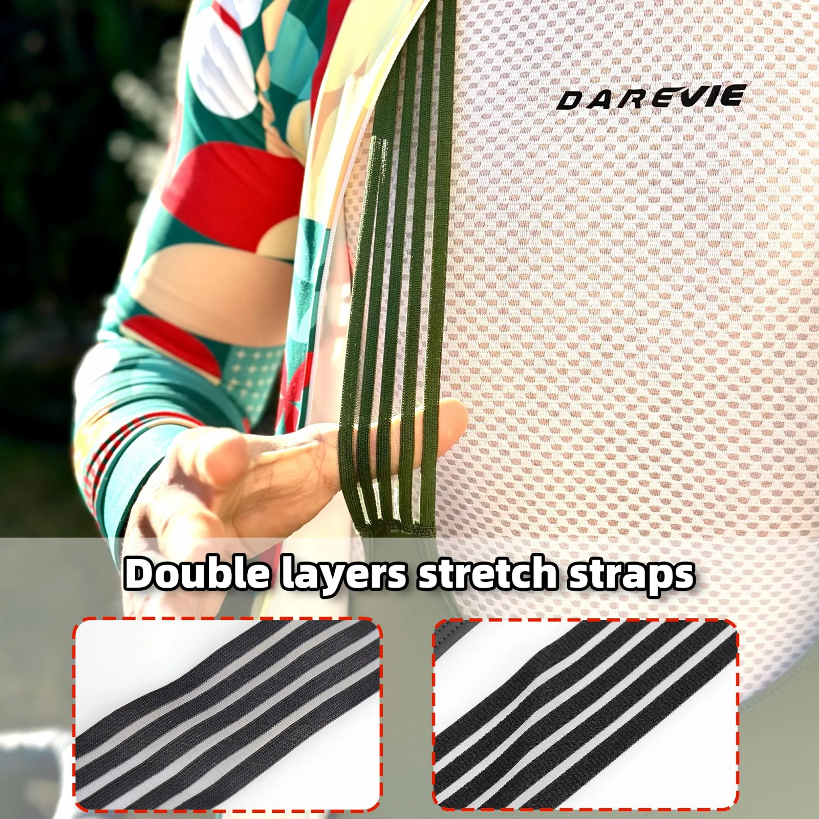 DAREVIE Cycling Bib Shorts Seamless 4.0 Italy ELASTIC-INTERFACE Pad Cycling Shorts Diamond Leg Gripper Men's Bretelelle Shorts