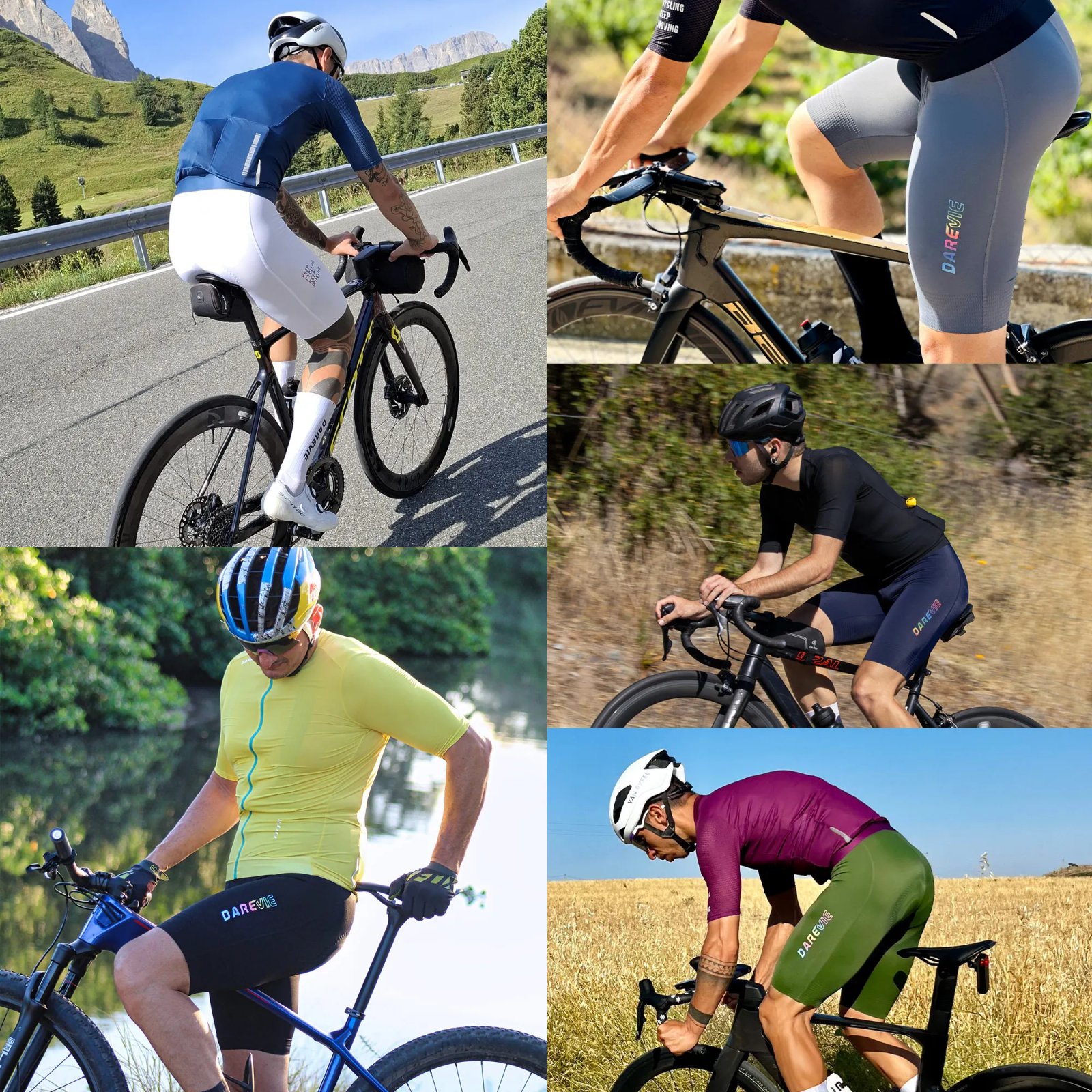 DAREVIE Cycling Bib Shorts Seamless 4.0 Italy ELASTIC-INTERFACE Pad Cycling Shorts Diamond Leg Gripper Men's Bretelelle Shorts