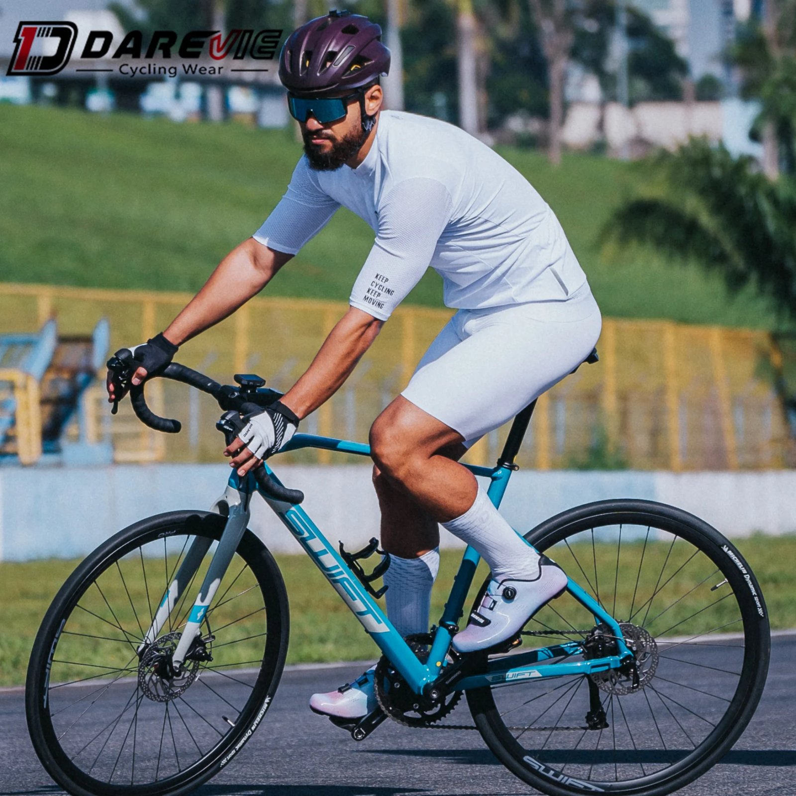 DAREVIE Men Cycling Shorts Seamless 2.0 90kg/m³ Pad Men's Cycling Tights MTB Road 7CM Non-Slip Bretelelle Men's Cycling Sets