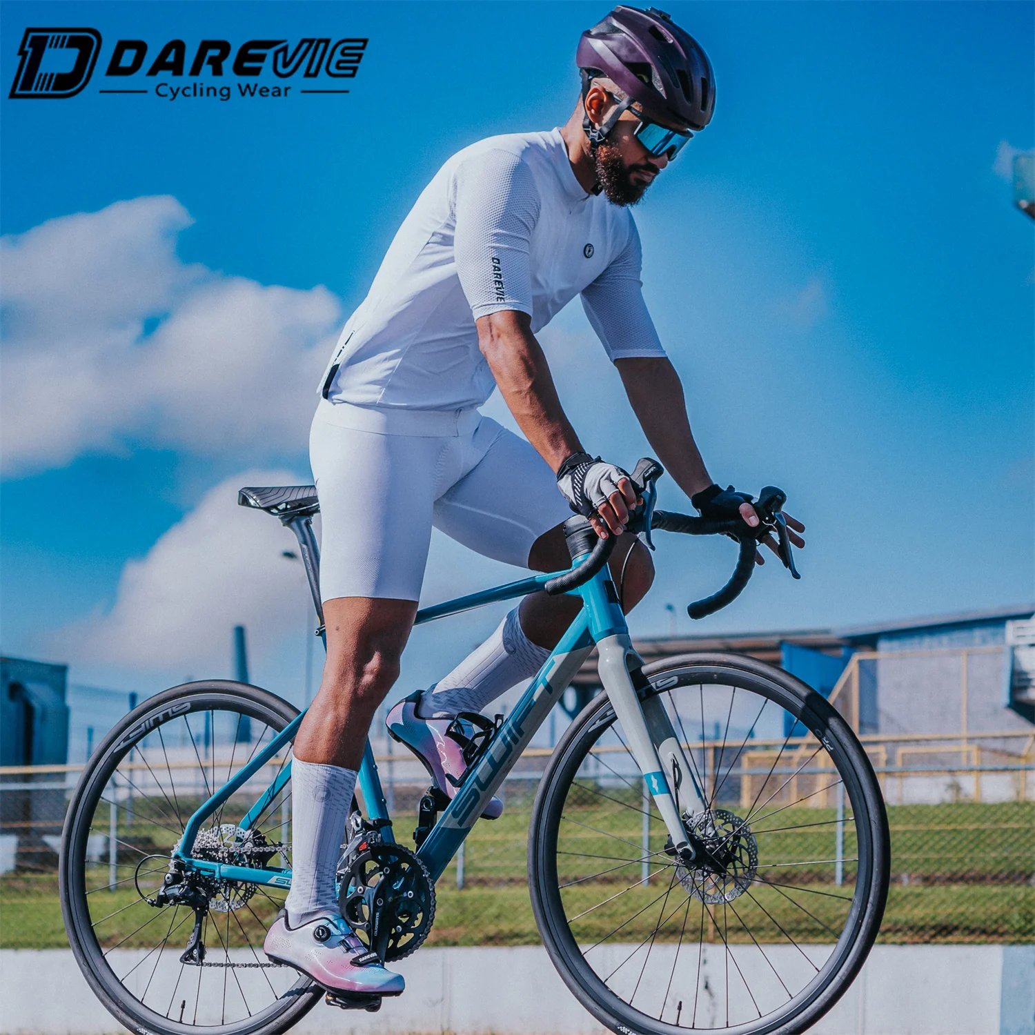 DAREVIE Men Cycling Shorts Seamless 2.0 90kg/m³ Pad Men's Cycling Tights MTB Road 7CM Non-Slip Bretelelle Men's Cycling Sets