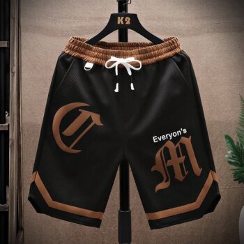 2026 Summer Running Shorts Men Casual Jogging Sport Short Pants patchwork Print Drawstring Loose Dry Gym Sports Shorts