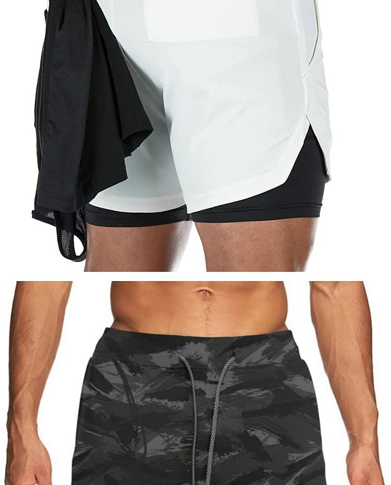 ASRV Men's Summer Quick Dry Running 2 in 1 Shorts Sports Jogger Short Pants Male Gym Fitness Training Sweatpants Plus Size M-5XL