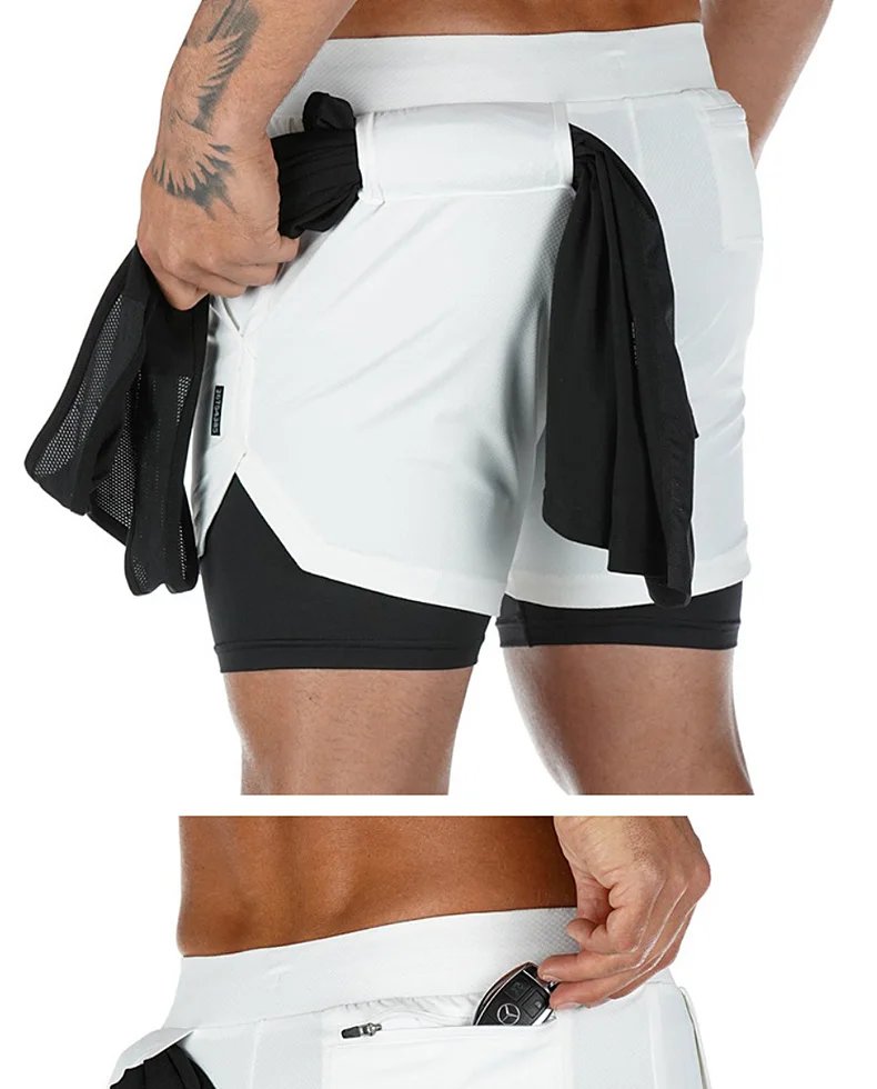 ASRV Men's Summer Quick Dry Running 2 in 1 Shorts Sports Jogger Short Pants Male Gym Fitness Training Sweatpants Plus Size M-5XL