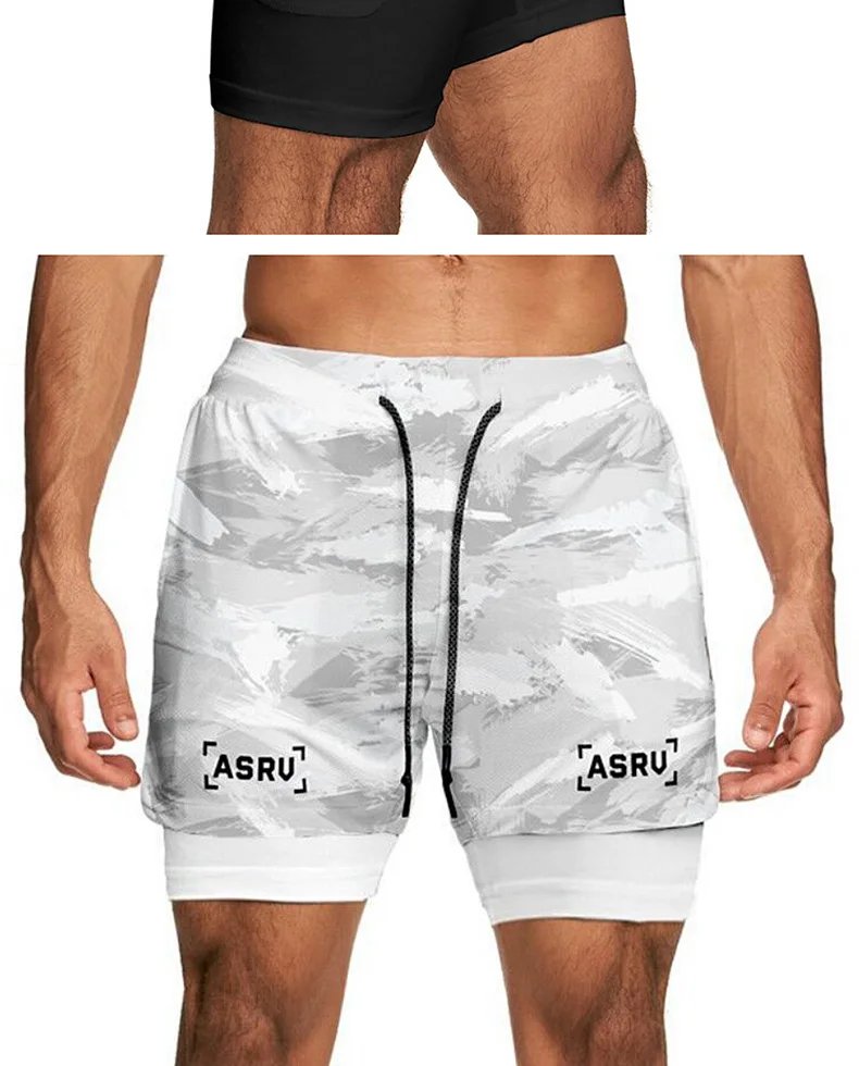 ASRV Men's Summer Quick Dry Running 2 in 1 Shorts Sports Jogger Short Pants Male Gym Fitness Training Sweatpants Plus Size M-5XL