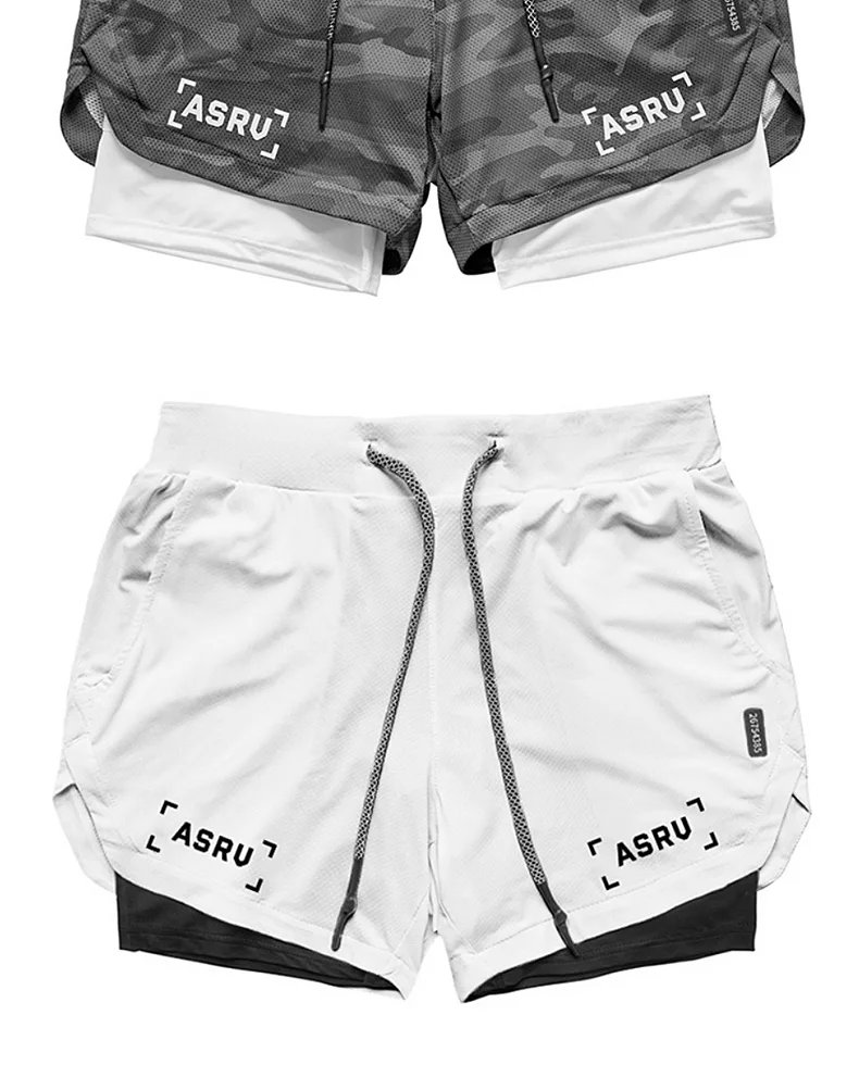 ASRV Men's Summer Quick Dry Running 2 in 1 Shorts Sports Jogger Short Pants Male Gym Fitness Training Sweatpants Plus Size M-5XL