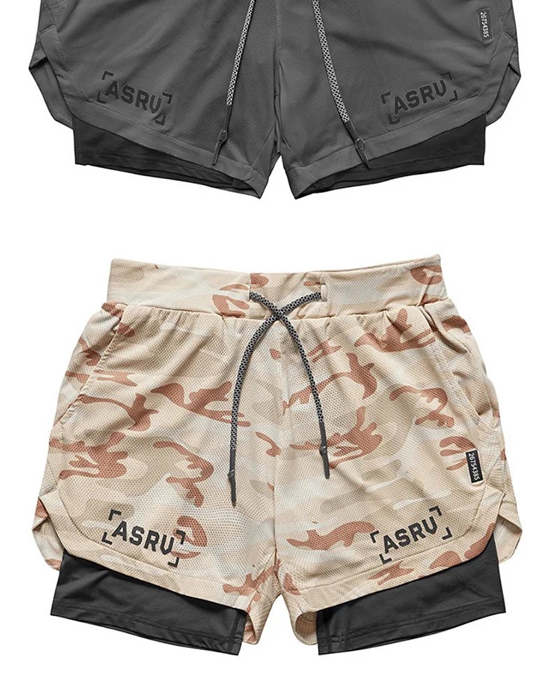 ASRV Men's Summer Quick Dry Running 2 in 1 Shorts Sports Jogger Short Pants Male Gym Fitness Training Sweatpants Plus Size M-5XL