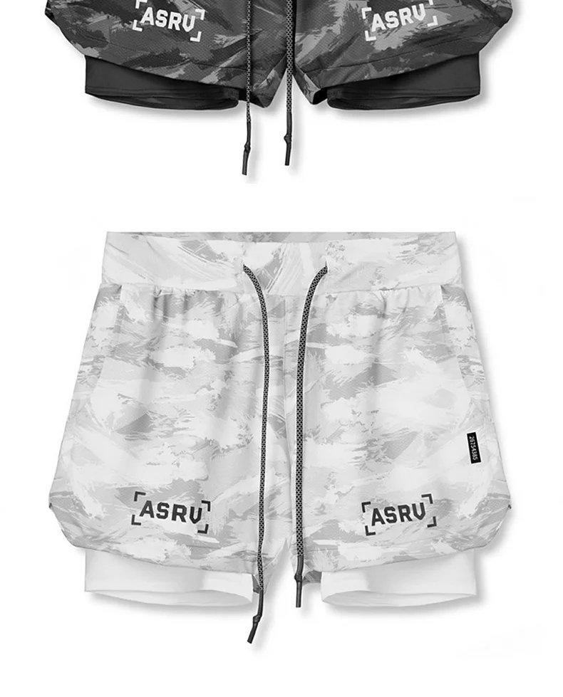 ASRV Men's Summer Quick Dry Running 2 in 1 Shorts Sports Jogger Short Pants Male Gym Fitness Training Sweatpants Plus Size M-5XL