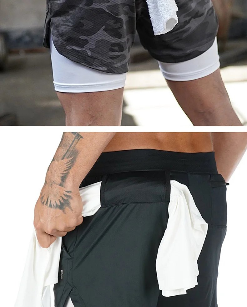 ASRV Men's Summer Quick Dry Running 2 in 1 Shorts Sports Jogger Short Pants Male Gym Fitness Training Sweatpants Plus Size M-5XL