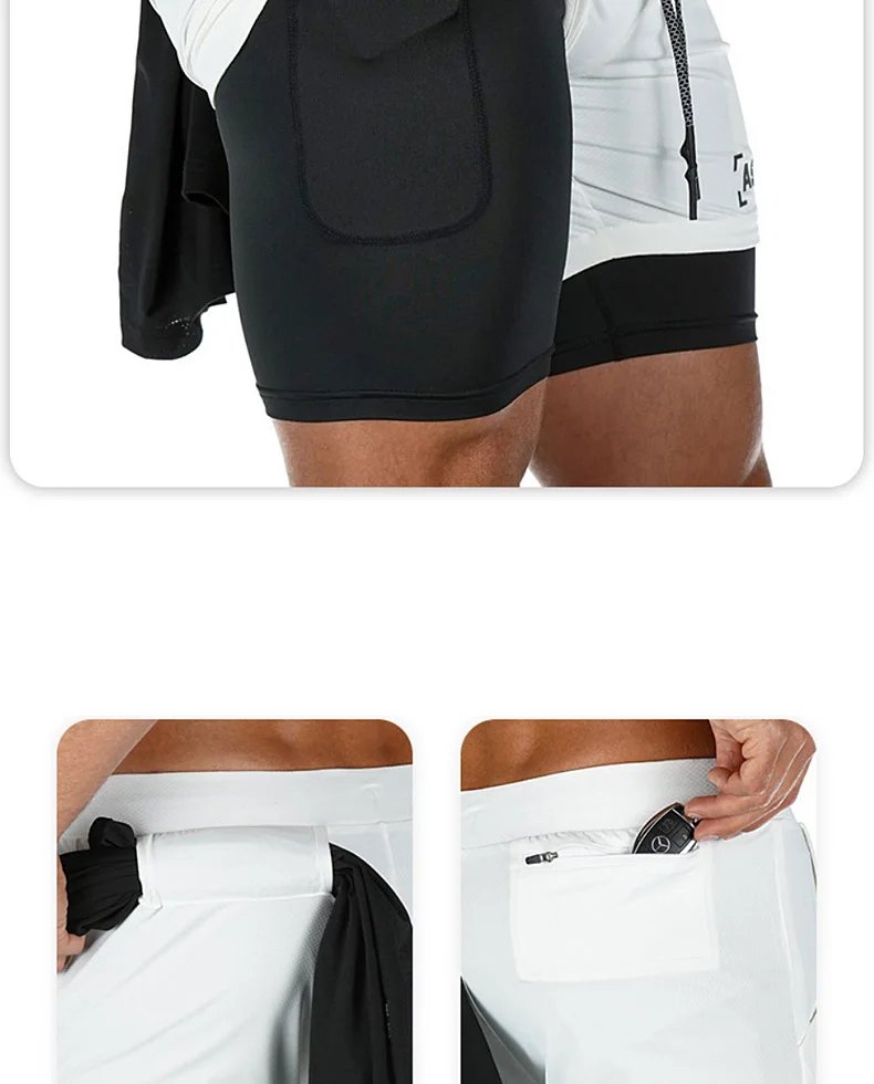 ASRV Men's Summer Quick Dry Running 2 in 1 Shorts Sports Jogger Short Pants Male Gym Fitness Training Sweatpants Plus Size M-5XL