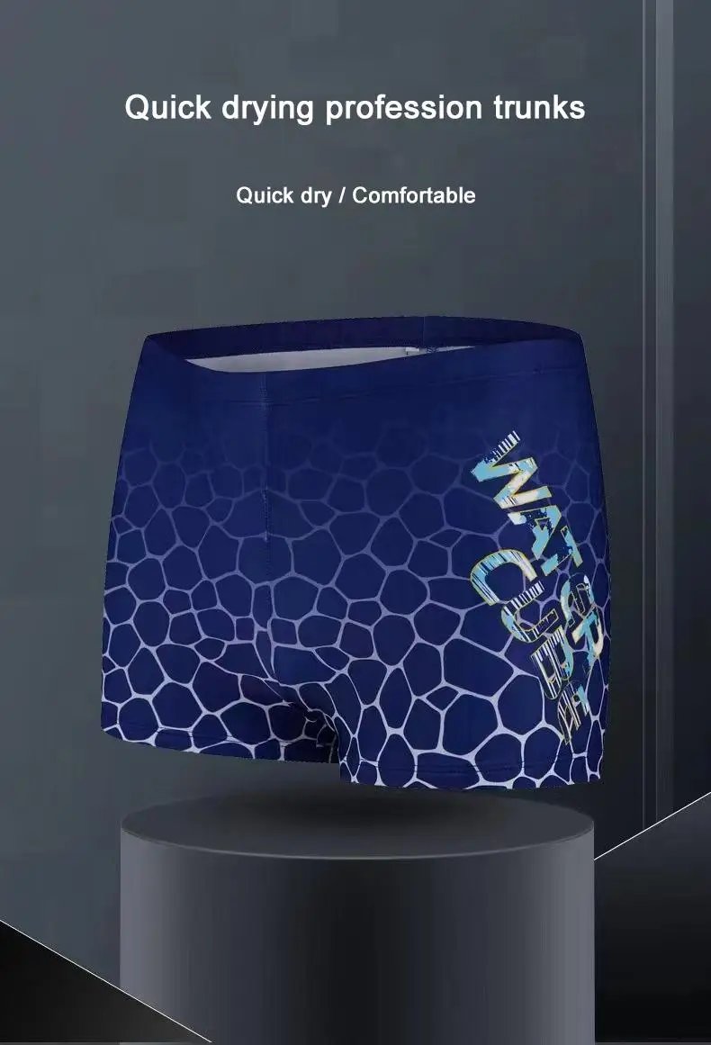 Plus Size Men Swimming Trunk Teenager Swimming Shorts Seaside Beachwear Spa Hot Spring Surfing Anti Embarrassment Swimwear Boxer