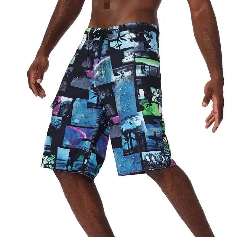 New Summer men's shorts casual breathable jogging fitness pants men loose printed board shorts surf beach pants swimming trunks