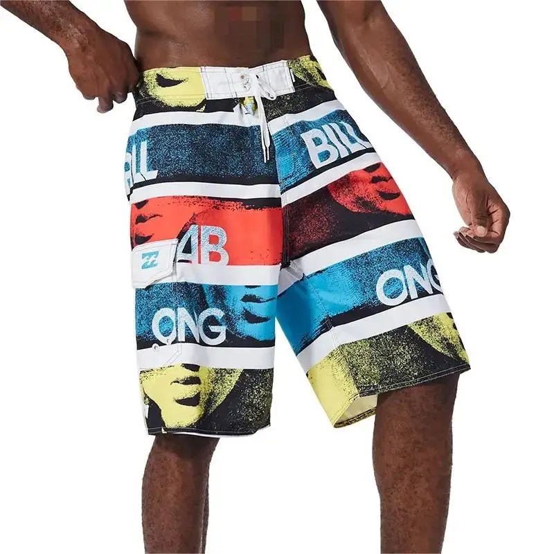 New Summer men's shorts casual breathable jogging fitness pants men loose printed board shorts surf beach pants swimming trunks