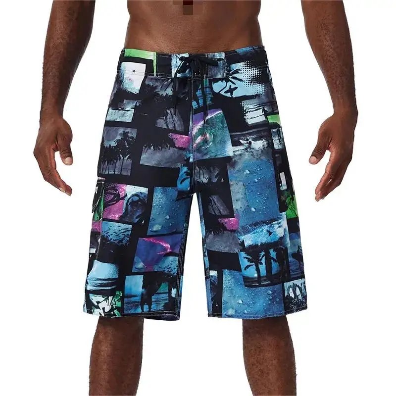 New Summer men's shorts casual breathable jogging fitness pants men loose printed board shorts surf beach pants swimming trunks