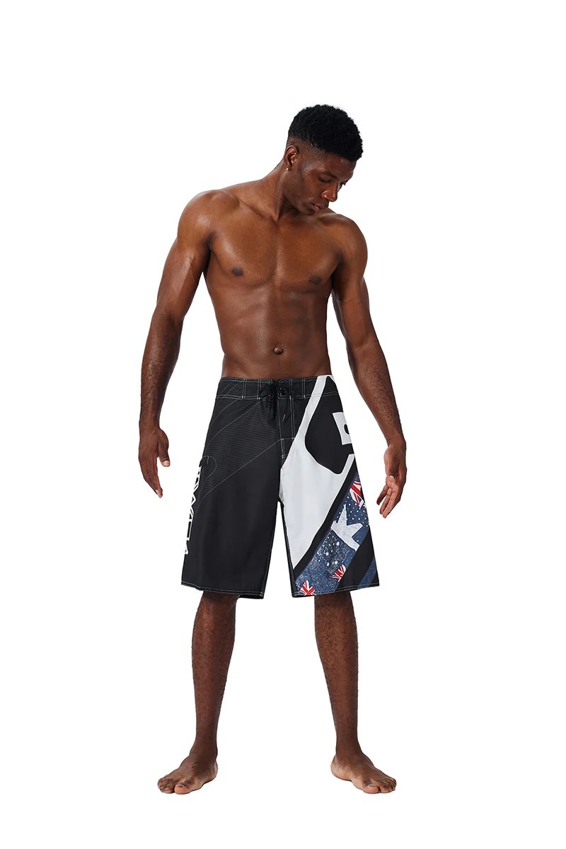 Men Beach Shorts Fitness Muscle Printed Water Sports Surf Beach Shorts Swimwear Fashion Double Bermuda Shorts Nickel board pants