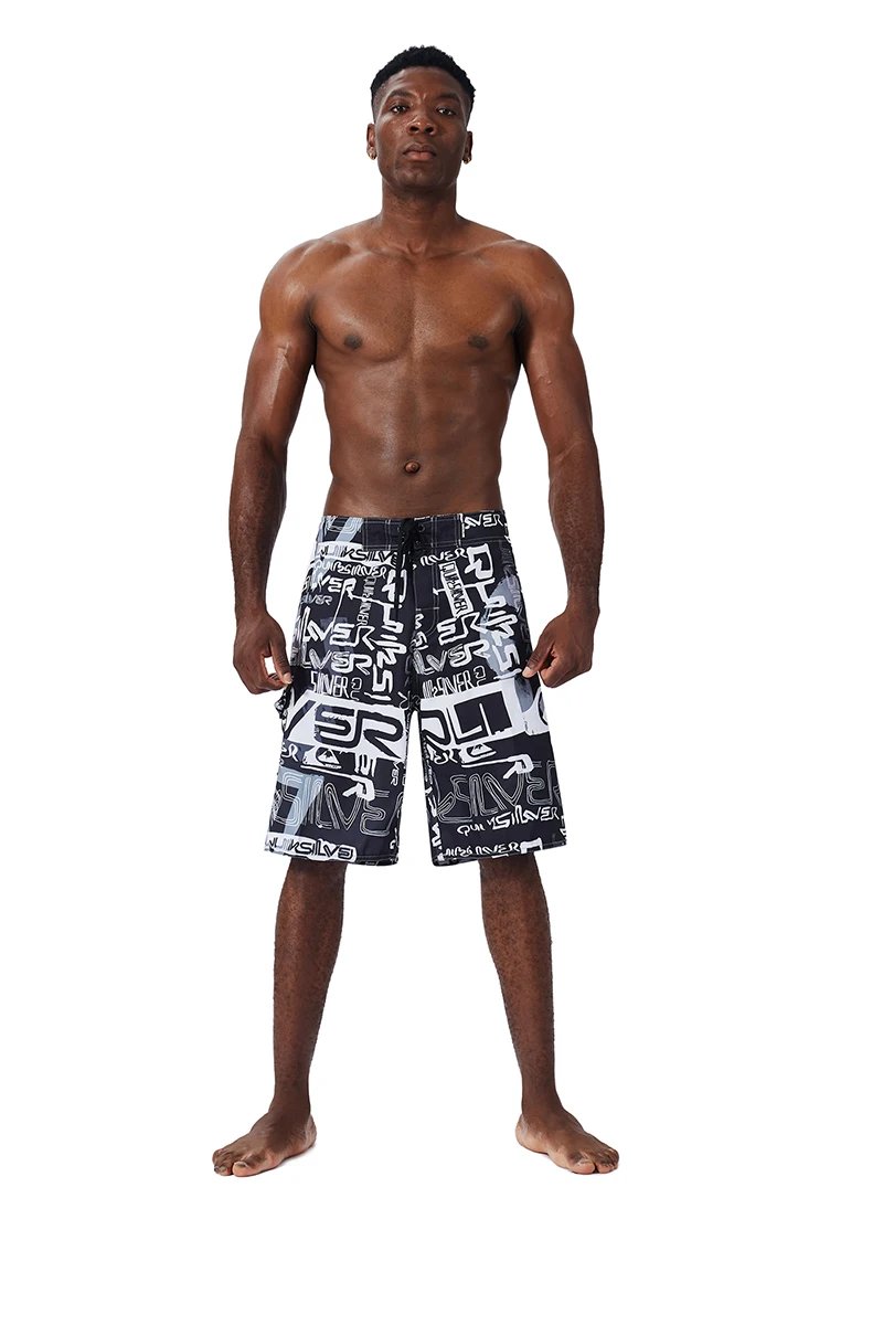Men Beach Shorts Fitness Muscle Printed Water Sports Surf Beach Shorts Swimwear Fashion Double Bermuda Shorts Nickel board pants