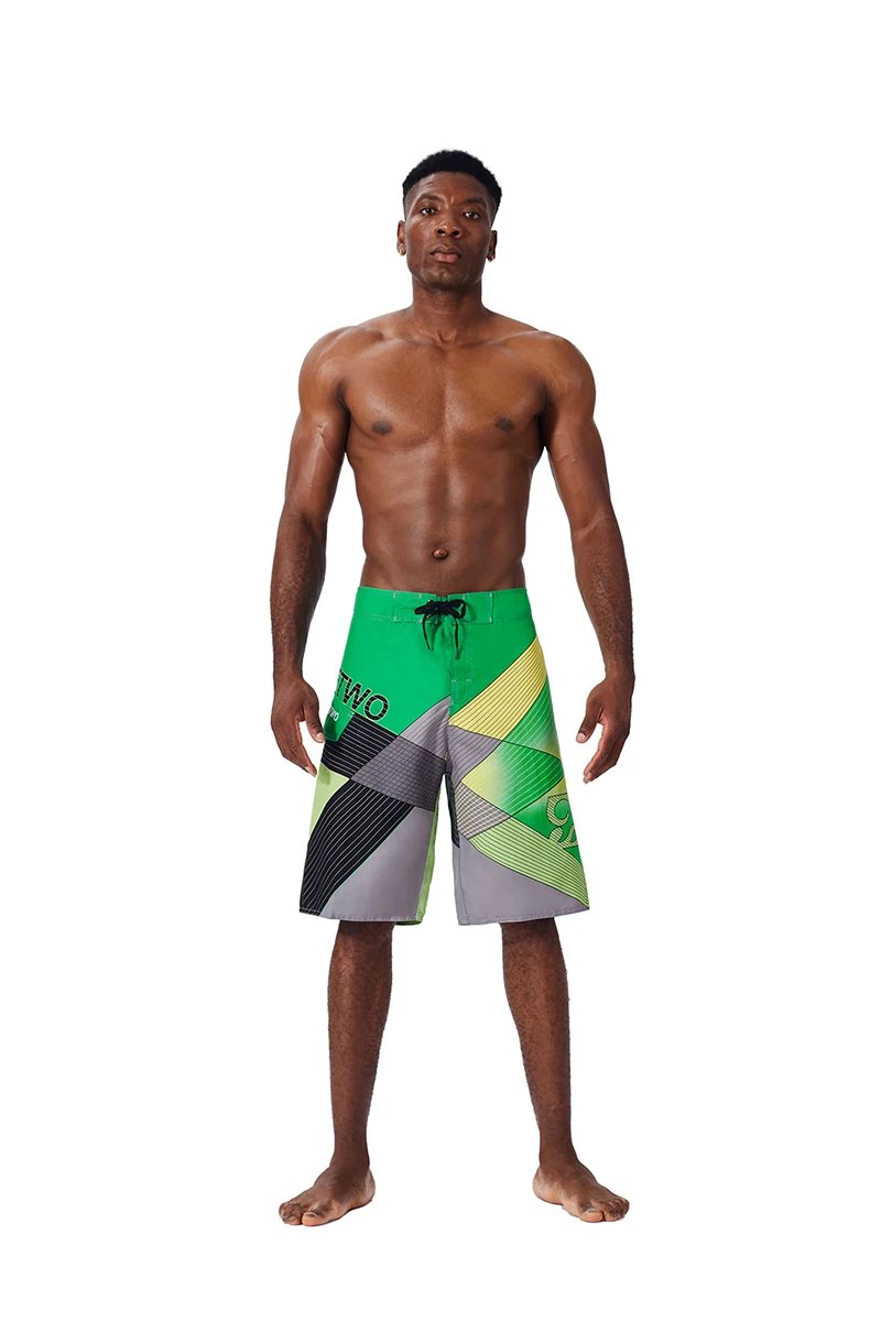Men Beach Shorts Fitness Muscle Printed Water Sports Surf Beach Shorts Swimwear Fashion Double Bermuda Shorts Nickel board pants