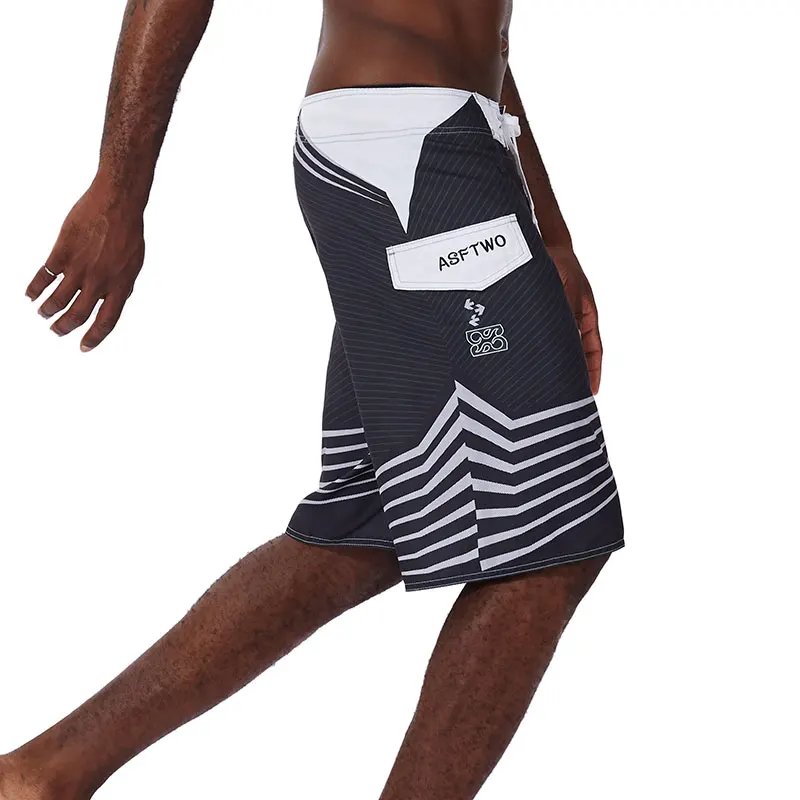 Men Beach Shorts Fitness Muscle Printed Water Sports Surf Beach Shorts Swimwear Fashion Double Bermuda Shorts Nickel board pants
