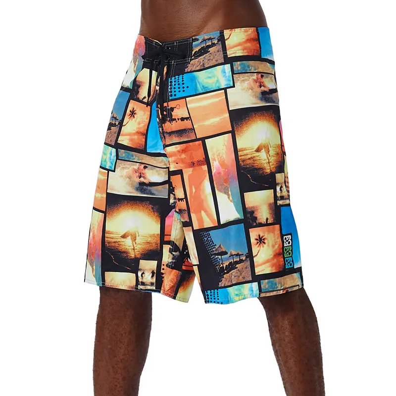 Men Beach Shorts Fitness Muscle Printed Water Sports Surf Beach Shorts Swimwear Fashion Double Bermuda Shorts Nickel board pants