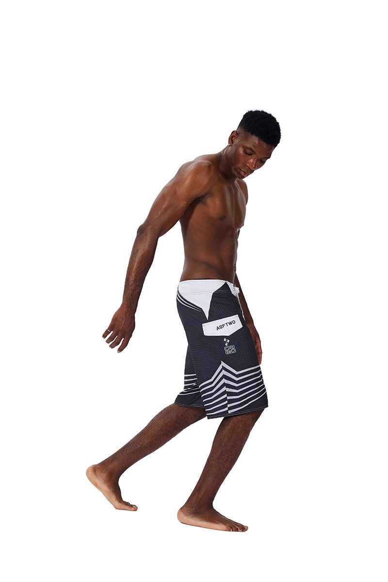 Men Beach Shorts Fitness Muscle Printed Water Sports Surf Beach Shorts Swimwear Fashion Double Bermuda Shorts Nickel board pants