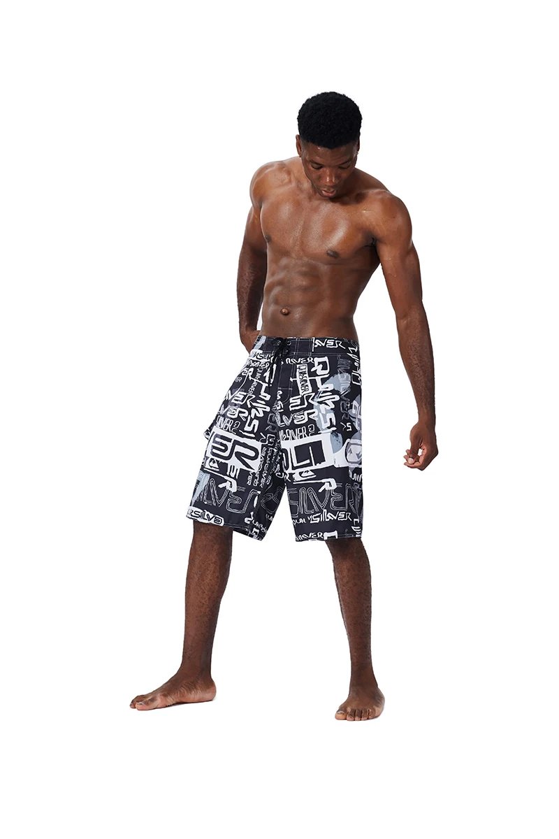 Men Beach Shorts Fitness Muscle Printed Water Sports Surf Beach Shorts Swimwear Fashion Double Bermuda Shorts Nickel board pants