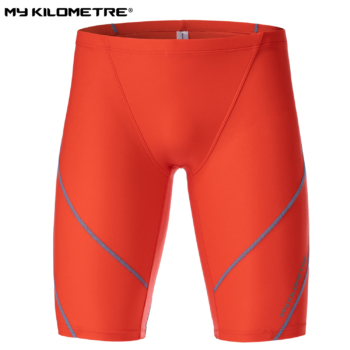 MY KILOMETRE Professional Men's Racing Swimsuit Jammers PBT Durable Quick-Dry Training & Competition Swim Trunks