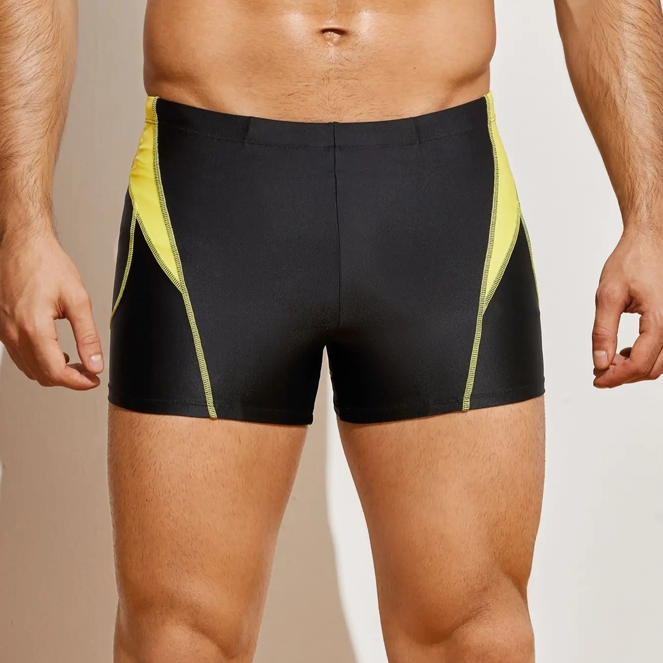 Men's Professional Boxer Briefs Swimsuit, Compression Quick Dry Swimming Pants