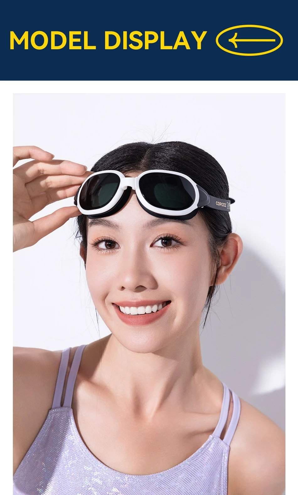 COPOZZ New Swimming Goggles Myopia Men Women Imported Lasting Anti Fog UV Protecion Adjustable Professional Diving Swim Glasses