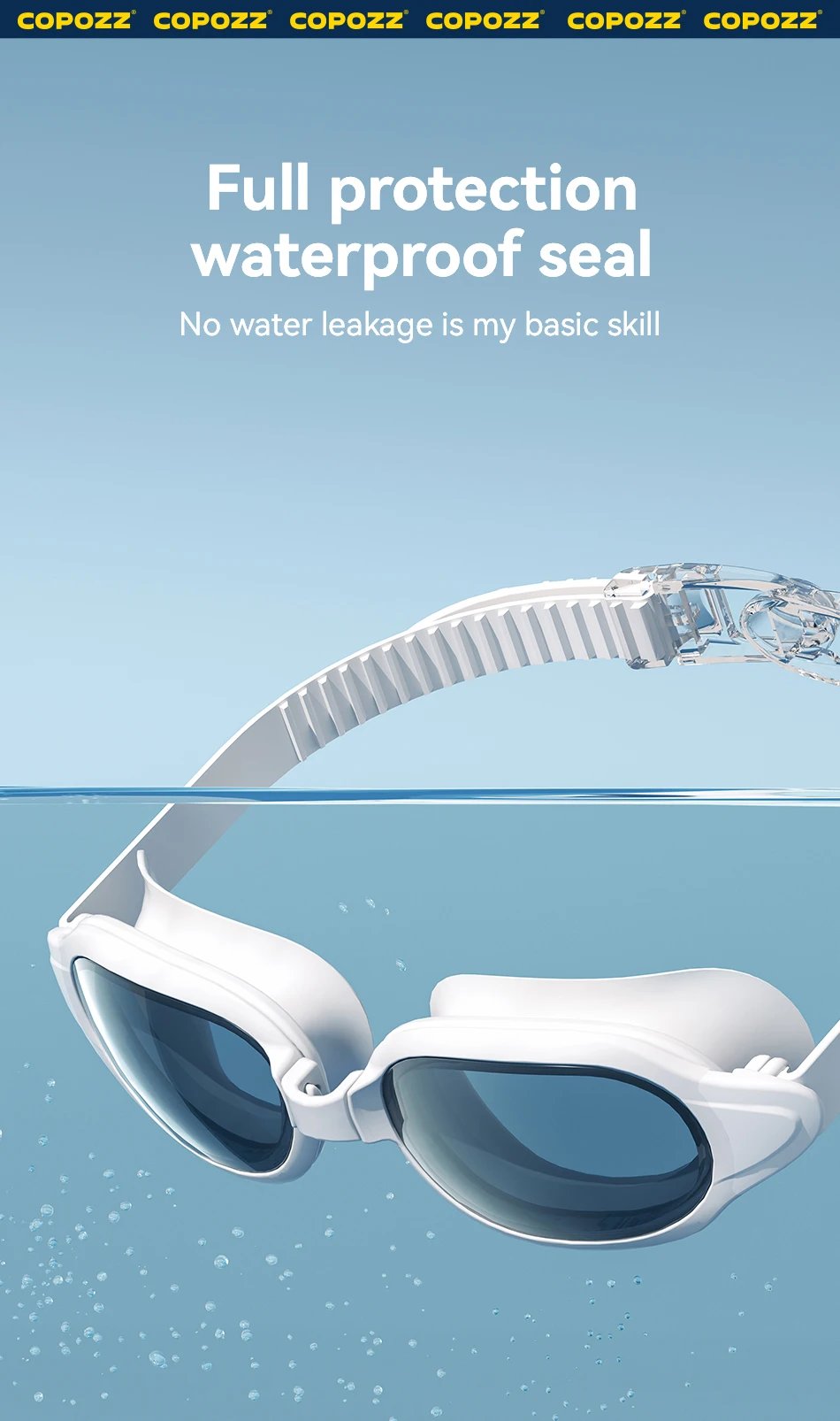 COPOZZ New Swimming Goggles Myopia Men Women Imported Lasting Anti Fog UV Protecion Adjustable Professional Diving Swim Glasses