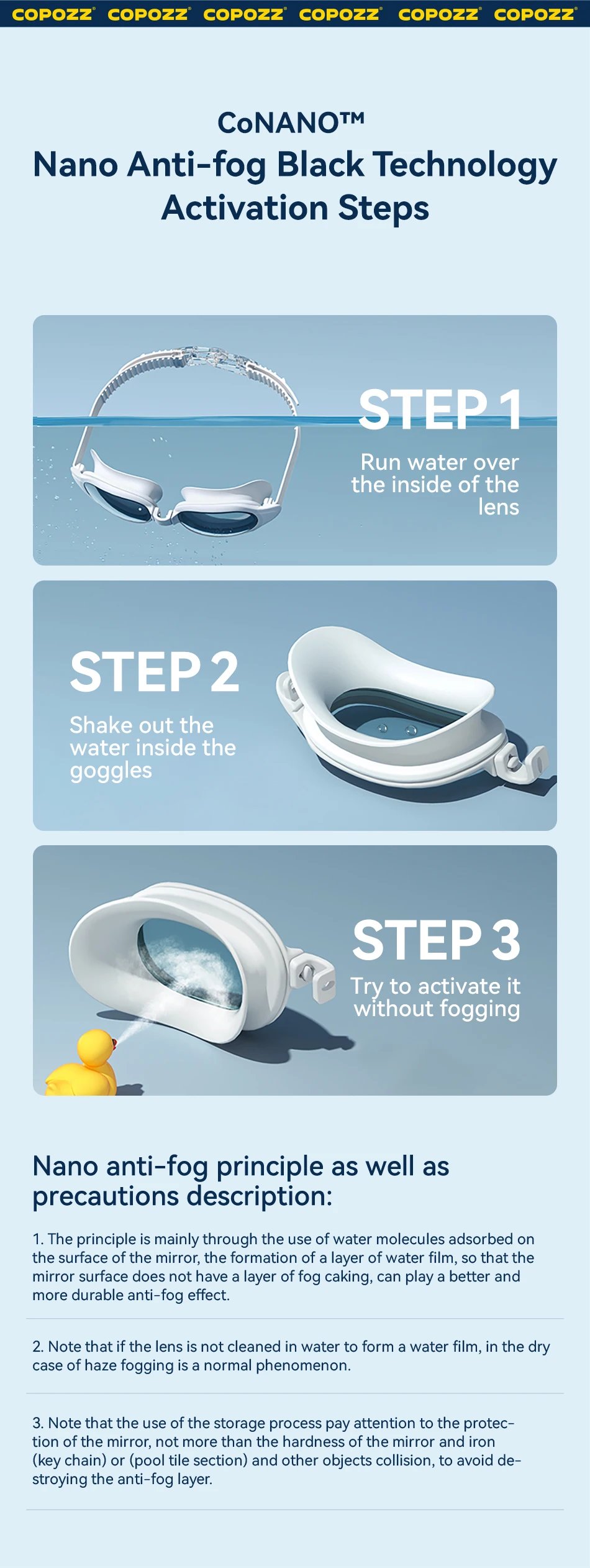 COPOZZ New Swimming Goggles Myopia Men Women Imported Lasting Anti Fog UV Protecion Adjustable Professional Diving Swim Glasses