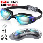 Adjustable Silicone Swimming Goggles Anti-fog UV Protection No Leaking Mirrored Swim Eyewear Glasses for Adult Men Women Youth