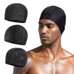 1PC Nylon Swim Cap for Men and Women Waterproof Elastic Swim Caps Protect Your Ears Essential for Family Swimming Training