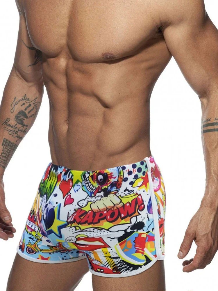 Men's Swimsuits Fashion Cartoon Swim Shorts Quick Dry Swimwear Beach Swimming Trunks Sport Surfing Jammer Bathing Beachwear